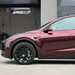 Ravoony Plus Gloss Black Rose Vinyl Wrap Tesla Model Y Wrap