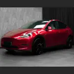 Ravoony Plus Gloss Liquid Ruby Red Vinyl Car Wrap Tesla Model Y Wrap