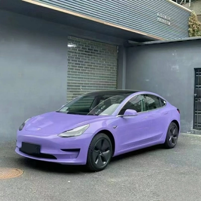 Ravoony Plus Glossy Lavender Purple Car Wrap Tesla Model 3 Wrap 02