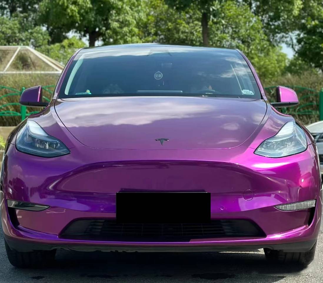 Ravoony Plus Ultra Gloss Metal Paint Grape Purple Vinyl Wrap Tesla Model Y Wrap