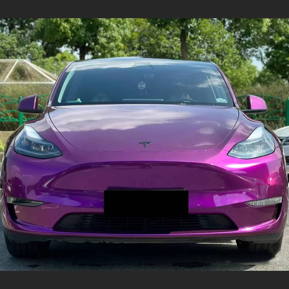 Ravoony Plus Ultra Gloss Metal Paint Grape Purple Vinyl Wrap Tesla Model Y Wrap