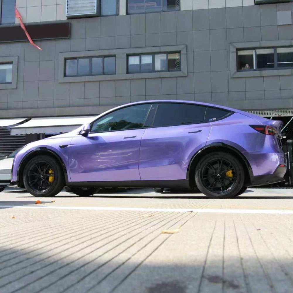 Ravoony Plus Gloss Liquid Metallic Viola Purple Car Wrap Tesla Model Y Wrap