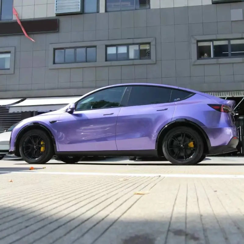 Ravoony Plus Gloss Liquid Metallic Viola Purple Car Wrap Tesla Model Y Wrap