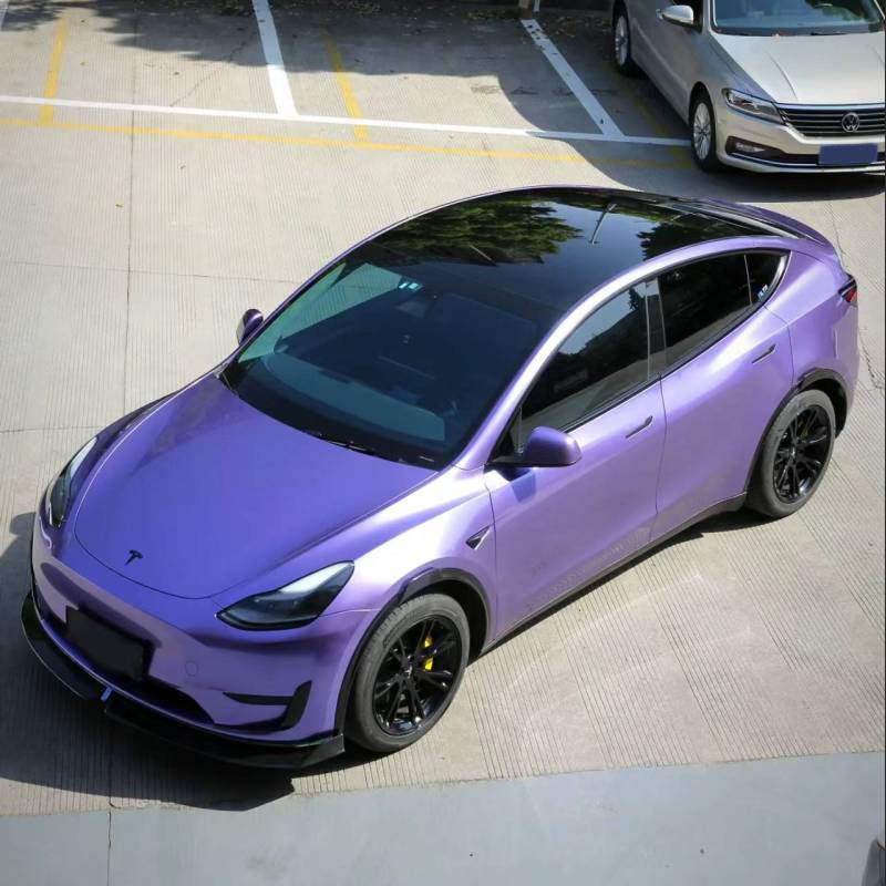 Ravoony Plus Gloss Liquid Metallic Viola Purple Car Wrap Tesla Model Y Wrap