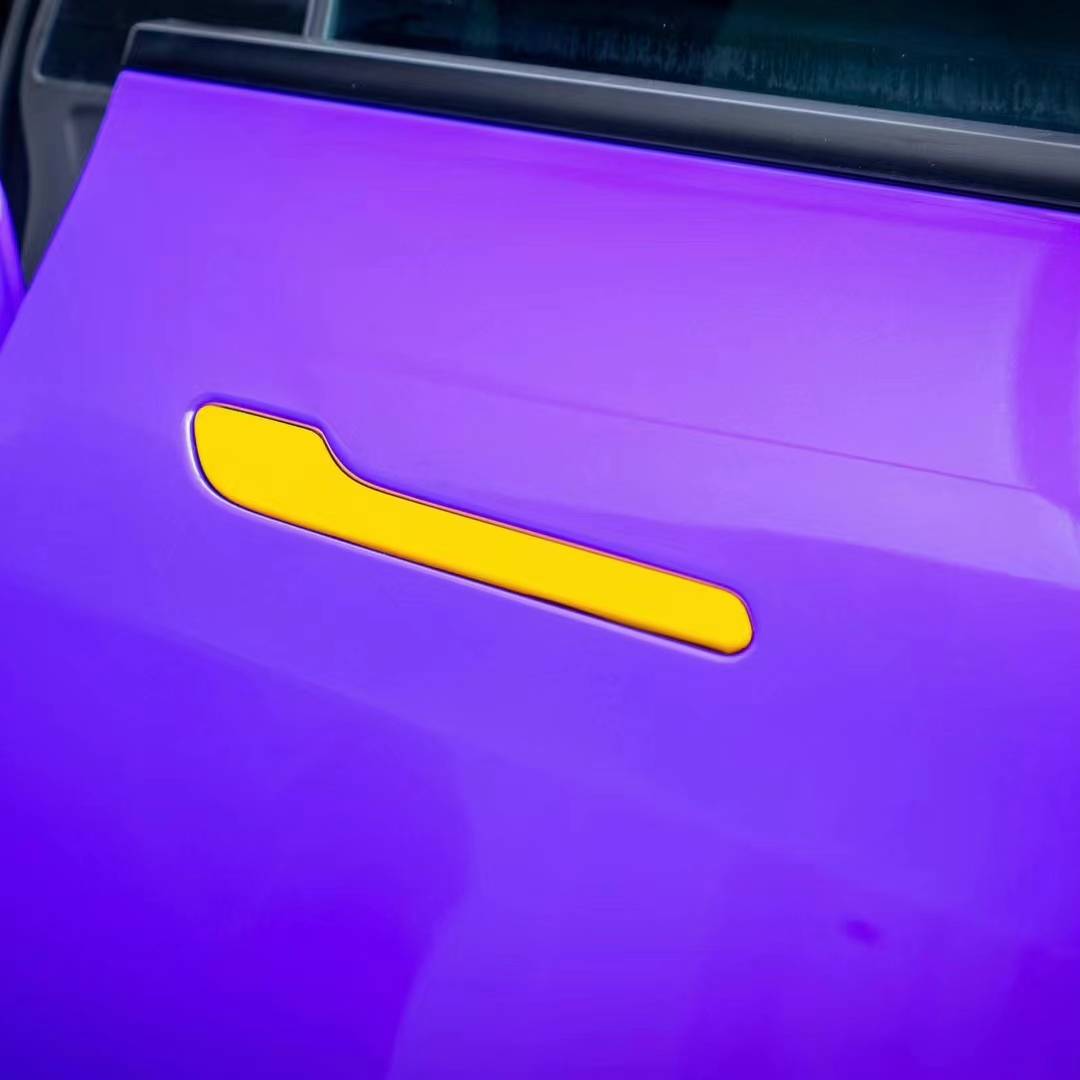 Ravoony Plus PET Glossy Explosion Purple Car Vinyl Wrap Tesla Model Y Wrap