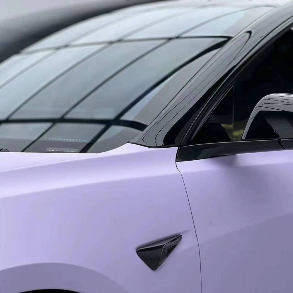 Ravoony Plus Ultra-Matte Violet Star Car Wrap Tesla Model 3 Wrap