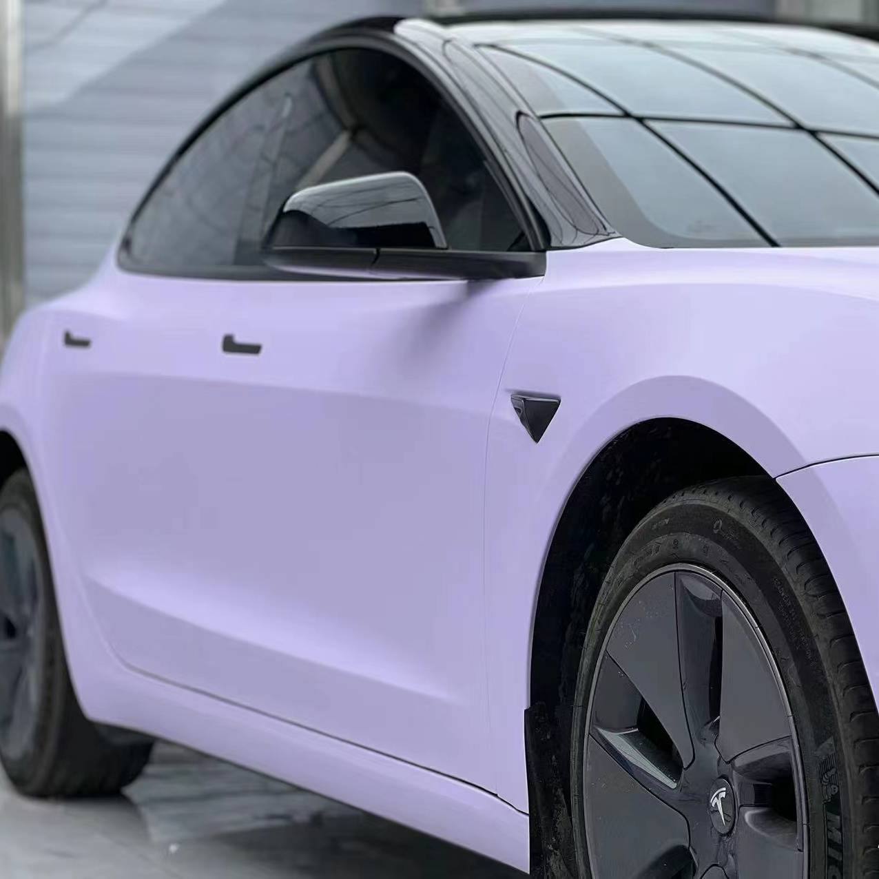 Ravoony Plus Ultra-Matte Violet Star Car Wrap Tesla Model 3 Wrap