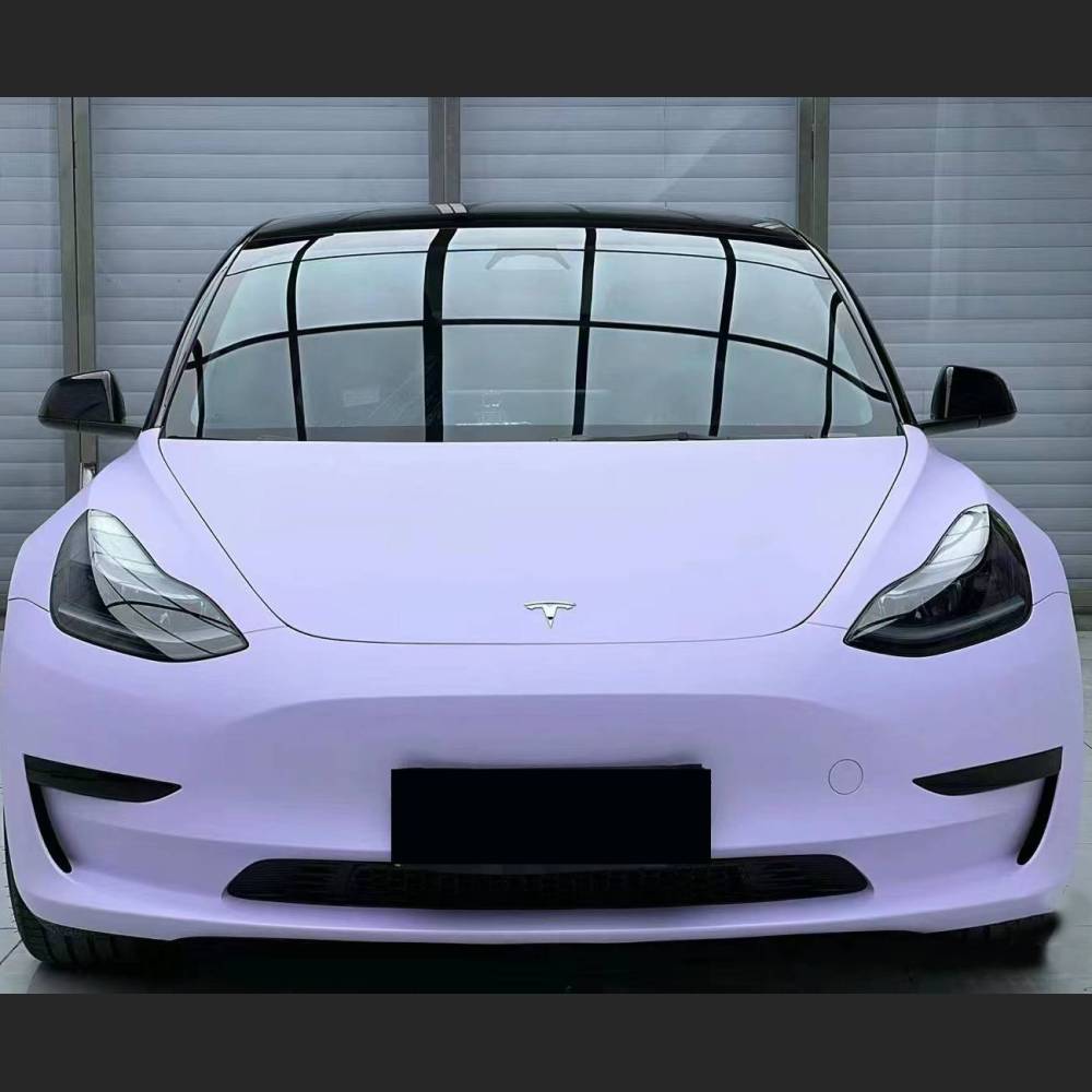 Ravoony Plus Ultra-Matte Violet Star Car Wrap Tesla Model 3 Wrap