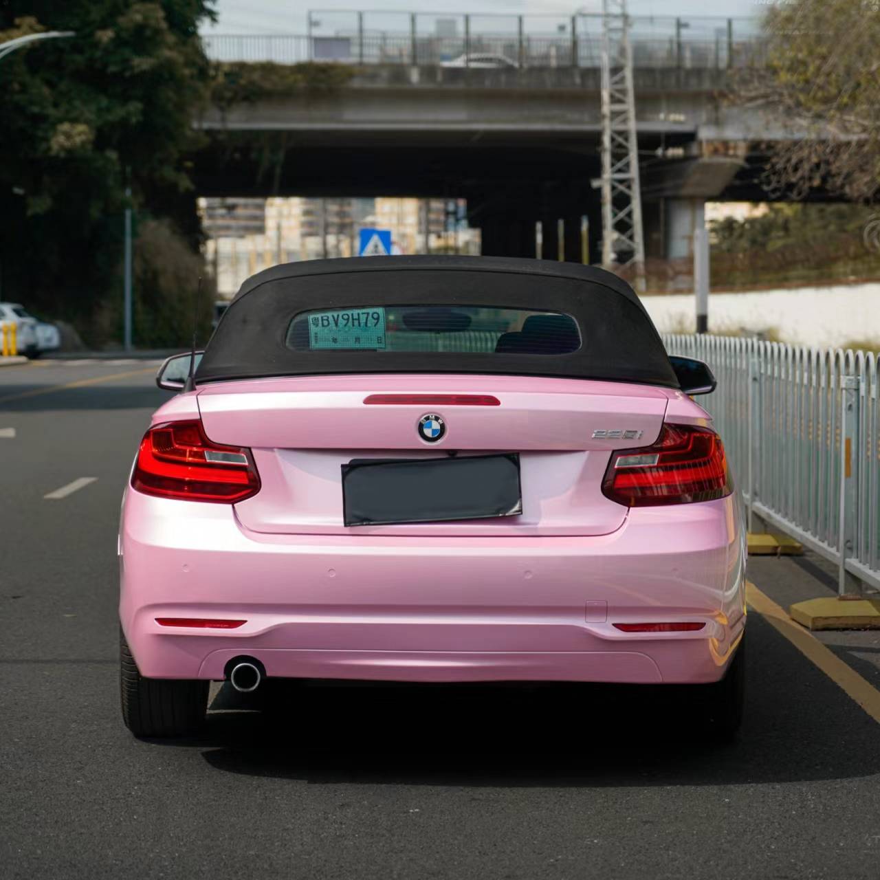 Ravoony Plus Gloss Macaron Cherry Pink Vinyl Car Wrap BMW 225I Wrap