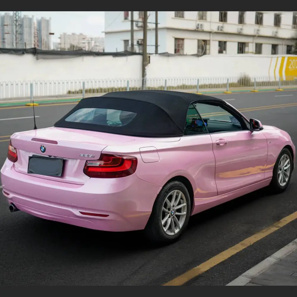 Ravoony Plus Gloss Macaron Cherry Pink Vinyl Car Wrap BMW 225I Wrap