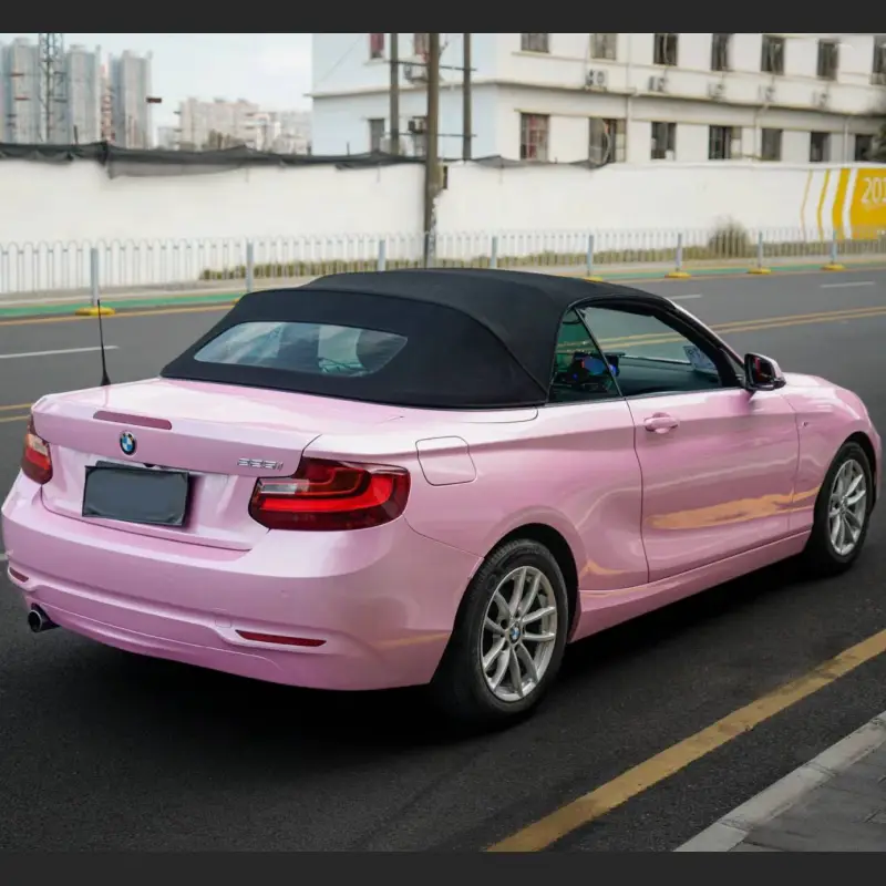 Ravoony Plus Gloss Macaron Cherry Pink Vinyl Car Wrap BMW 225I Wrap