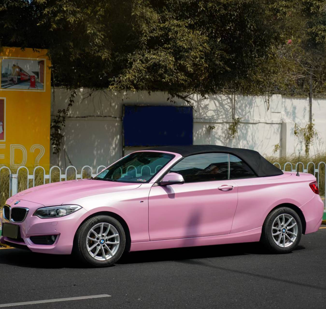 Ravoony Plus Gloss Macaron Cherry Pink Vinyl Car Wrap BMW 225I Wrap