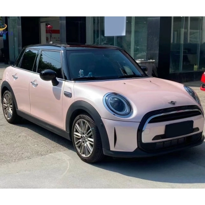 Ravoony Plus Gloss Macaron Peach Pink Vinyl Car Wrap Mini Cooper Wrap 02