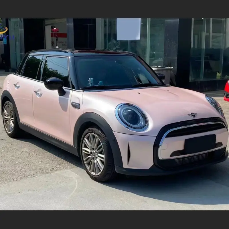 Ravoony Plus Gloss Macaron Peach Pink Vinyl Car Wrap Mini Cooper Wrap