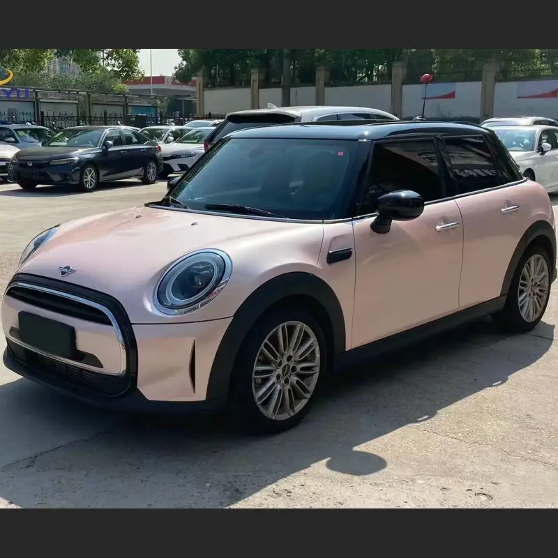 Ravoony Plus Gloss Macaron Peach Pink Vinyl Car Wrap Mini Cooper Wrap