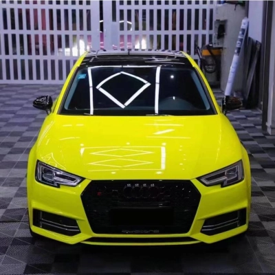 Ravoony Plus Glossy Crystal Lemon Yellow Vinyl Wrap 02