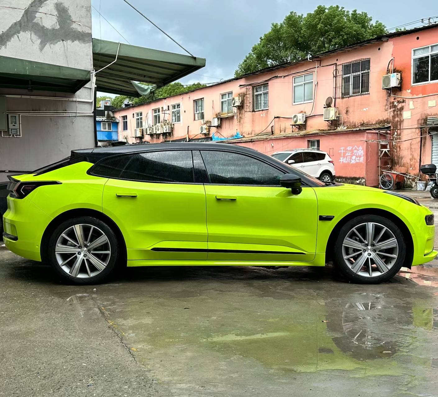 Ravoony Plus PET Glossy Crystal Bur Green Car Wrap