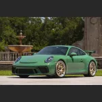 Ravoony Plus Porsche Gloss Olive Green Vinyl Car Wrap