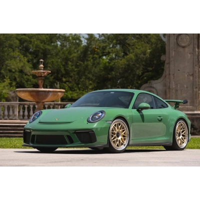 Ravoony Plus Porsche Gloss Olive Green Vinyl Car Wrap 02