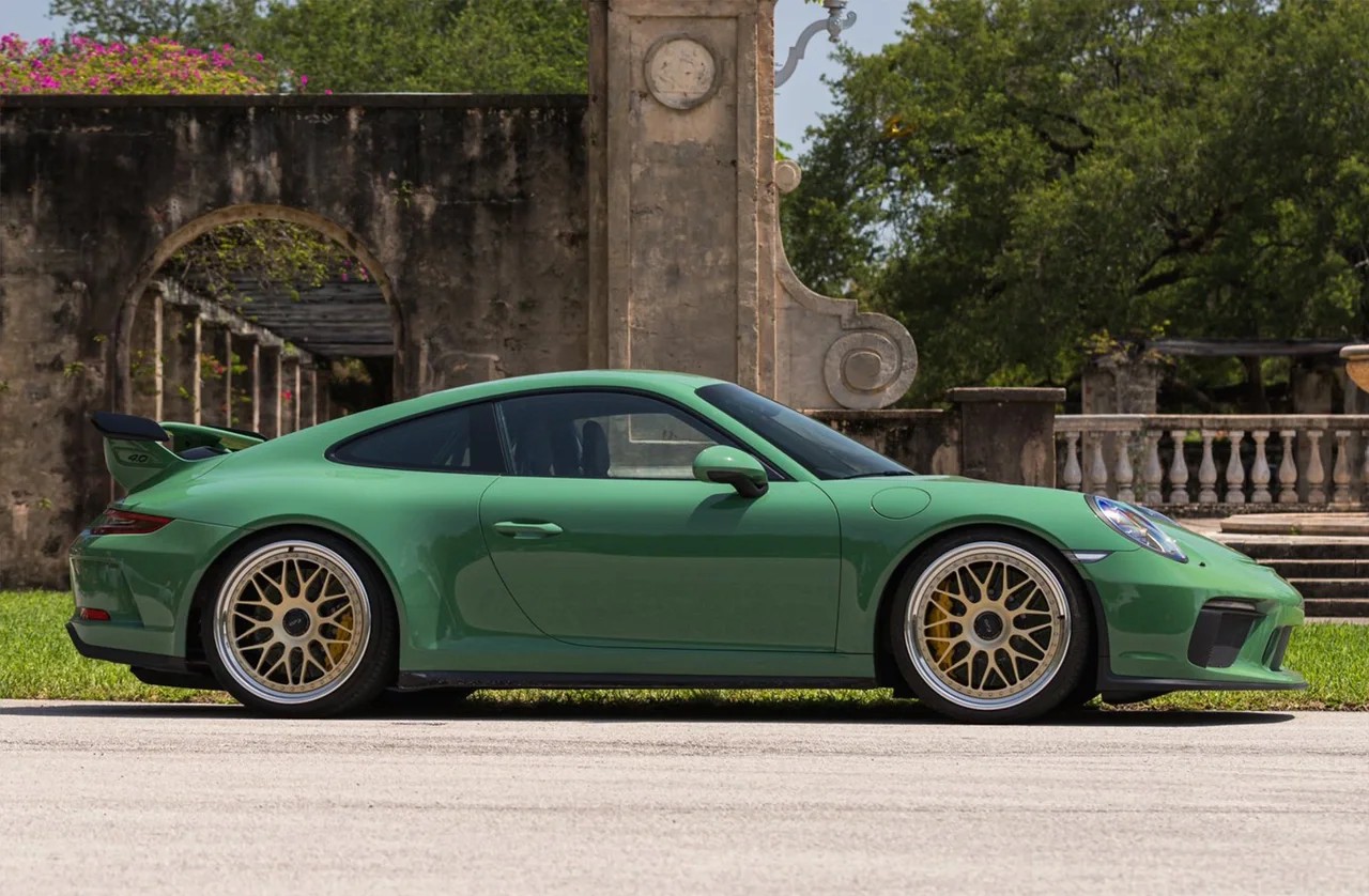 Ravoony Plus Porsche Gloss Olive Green Vinyl Car Wrap