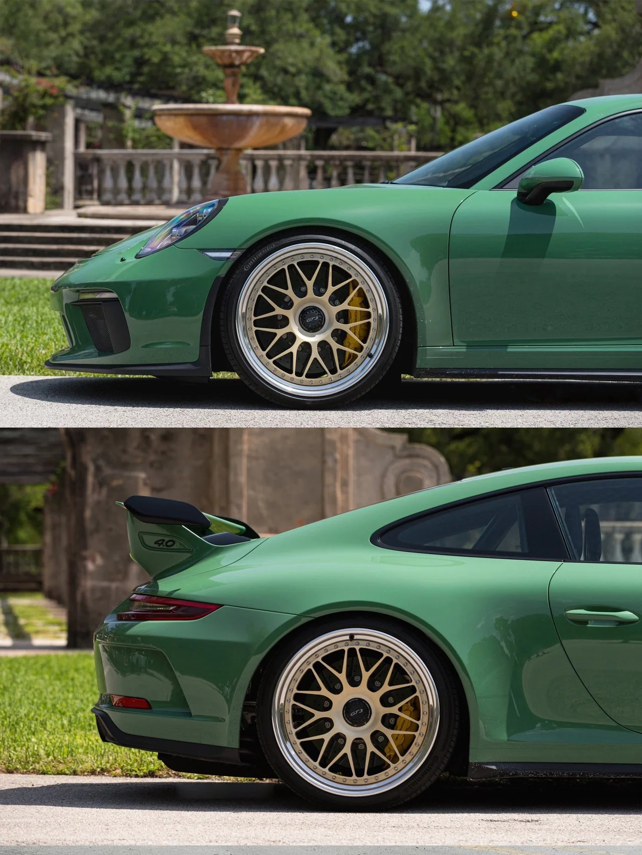 Ravoony Plus Porsche Gloss Olive Green Vinyl Car Wrap