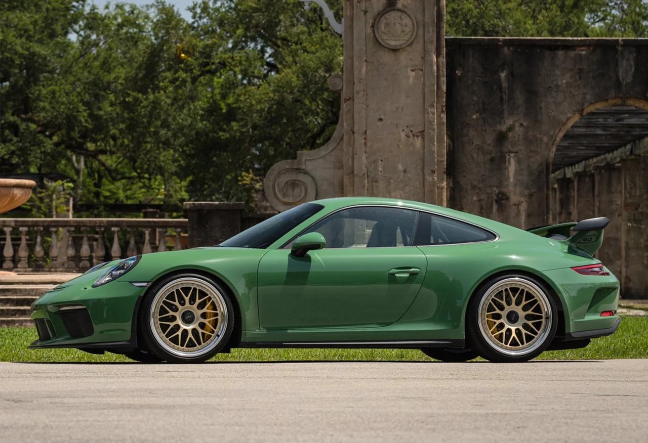 Ravoony Plus Porsche Gloss Olive Green Vinyl Car Wrap