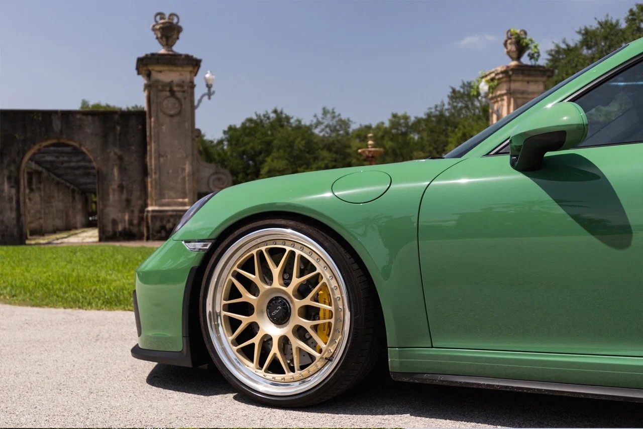 Ravoony Plus Porsche Gloss Olive Green Vinyl Car Wrap