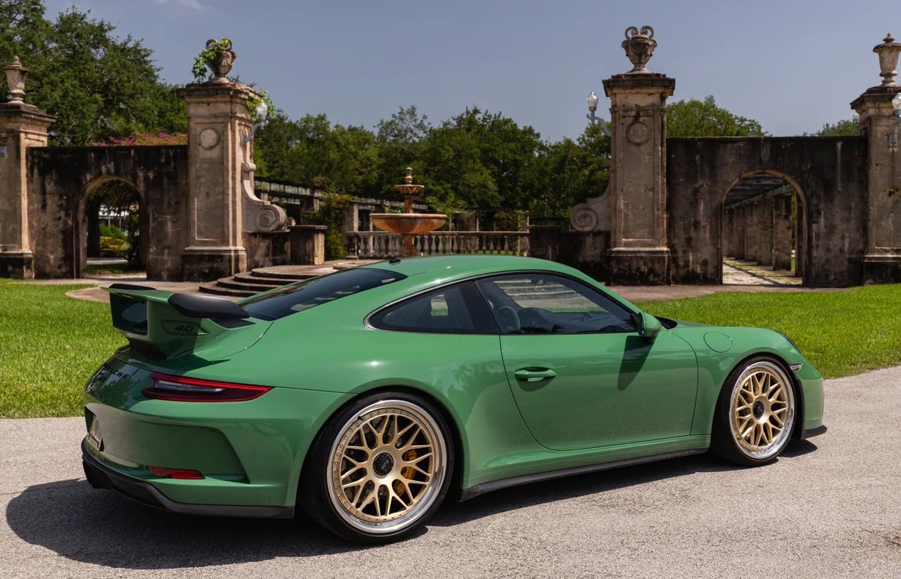 Ravoony Plus Porsche Gloss Olive Green Vinyl Car Wrap