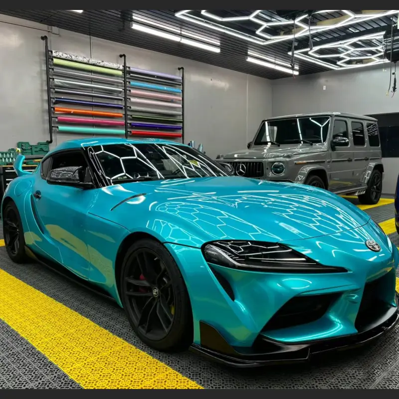 Ravoony Plus Gloss Metal Paint Lake Blue Car Wrap