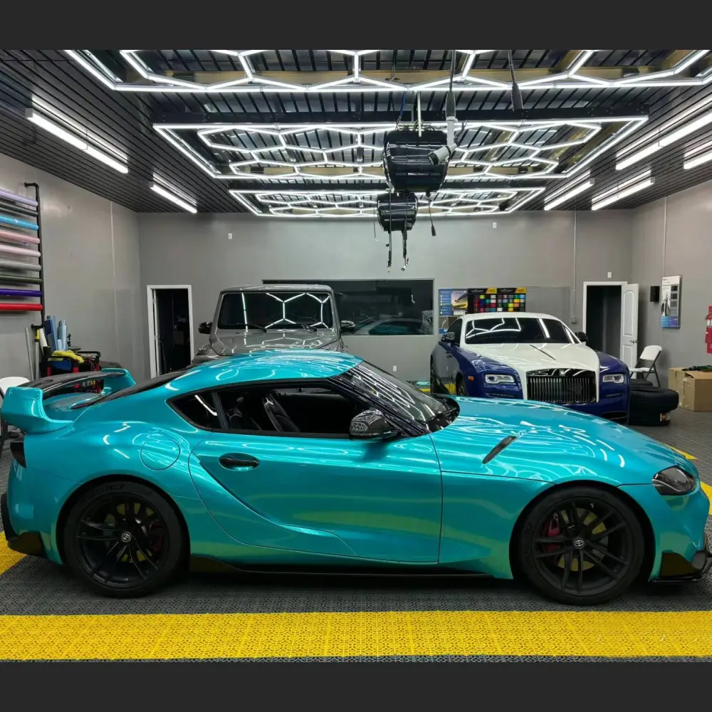 Ravoony Plus Gloss Metal Paint Lake Blue Car Wrap
