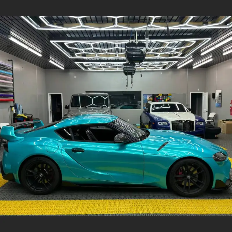 Ravoony Plus Gloss Metal Paint Lake Blue Car Wrap