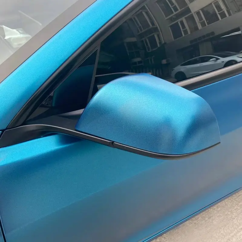 Ravoony Plus Matte Heavy Metal Sparkle Blue Car Wrap