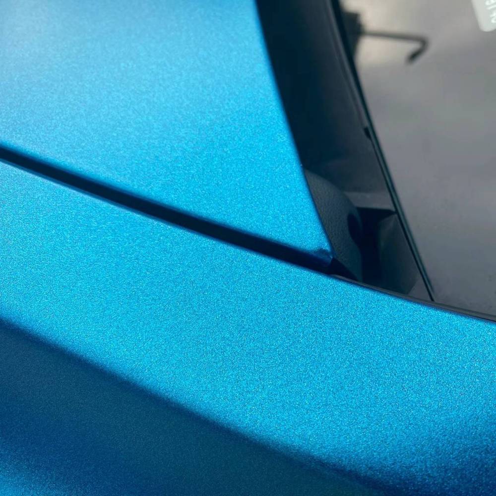 Ravoony Plus Matte Heavy Metal Sparkle Blue Car Wrap