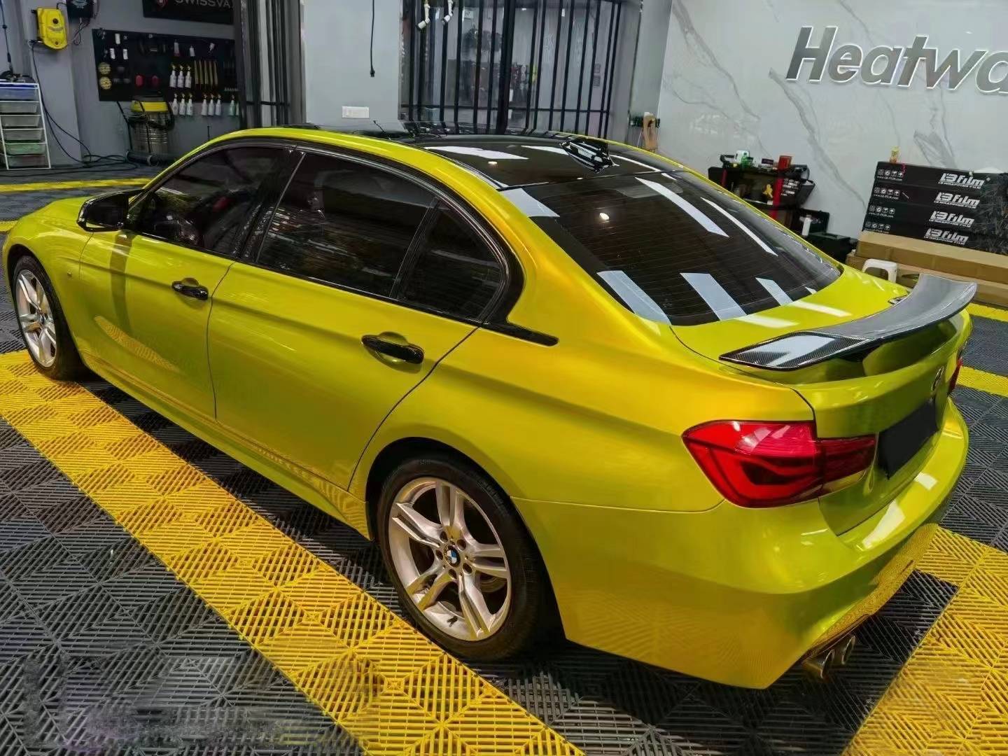 Ravoony Basic Glossy Metallic BMW M4 Paint Lemon Yellow Car Wrap