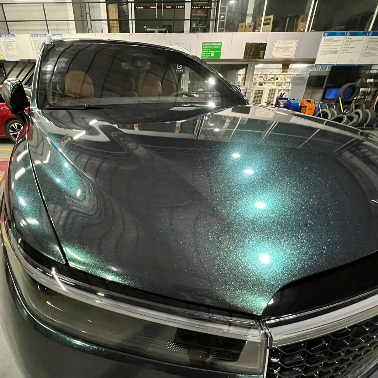 Ravoony Plus Glossy Metallic Emerald Green Car Vinyl Wrap