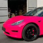 Ravoony Plus Glossy Fluorescent Pink Car Vinyl Wrap
