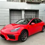 Ravoony Plus Glossy Metallic Paint China Red Vinyl Car Wrap