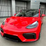 Ravoony Plus Glossy Metallic Paint China Red Vinyl Car Wrap