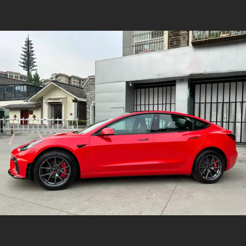 Ravoony Plus Glossy Metallic Paint China Red Vinyl Car Wrap