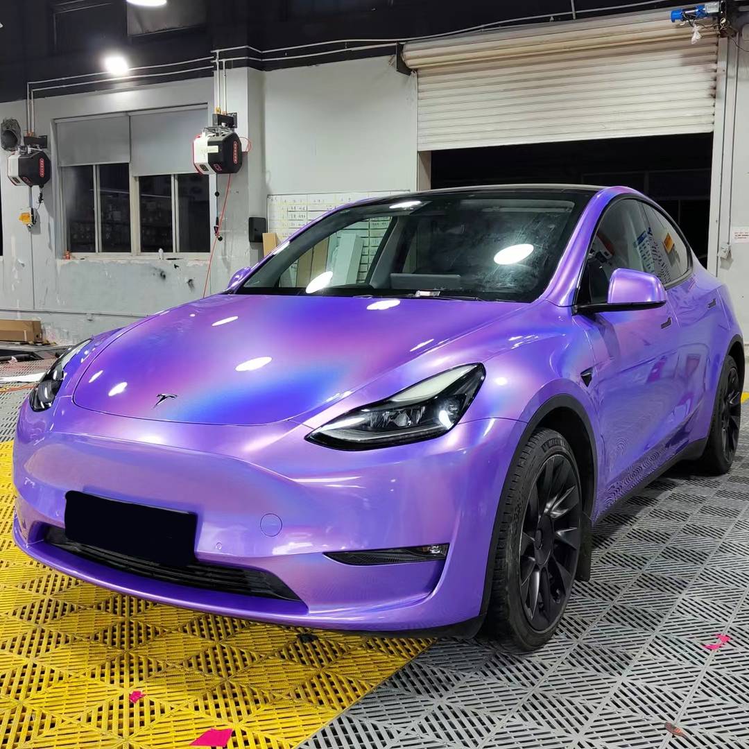 Glossy Laser Light Purple Car Wrap, Best Ravoony Glossy Laser Light ...