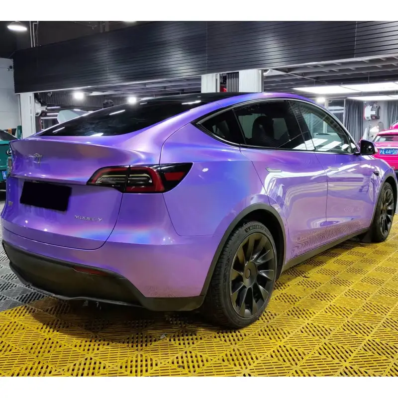 Glossy Laser Light Purple Car Wrap