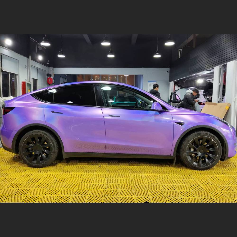 Ravoony Plus Glossy Laser Light Purple Car Wrap