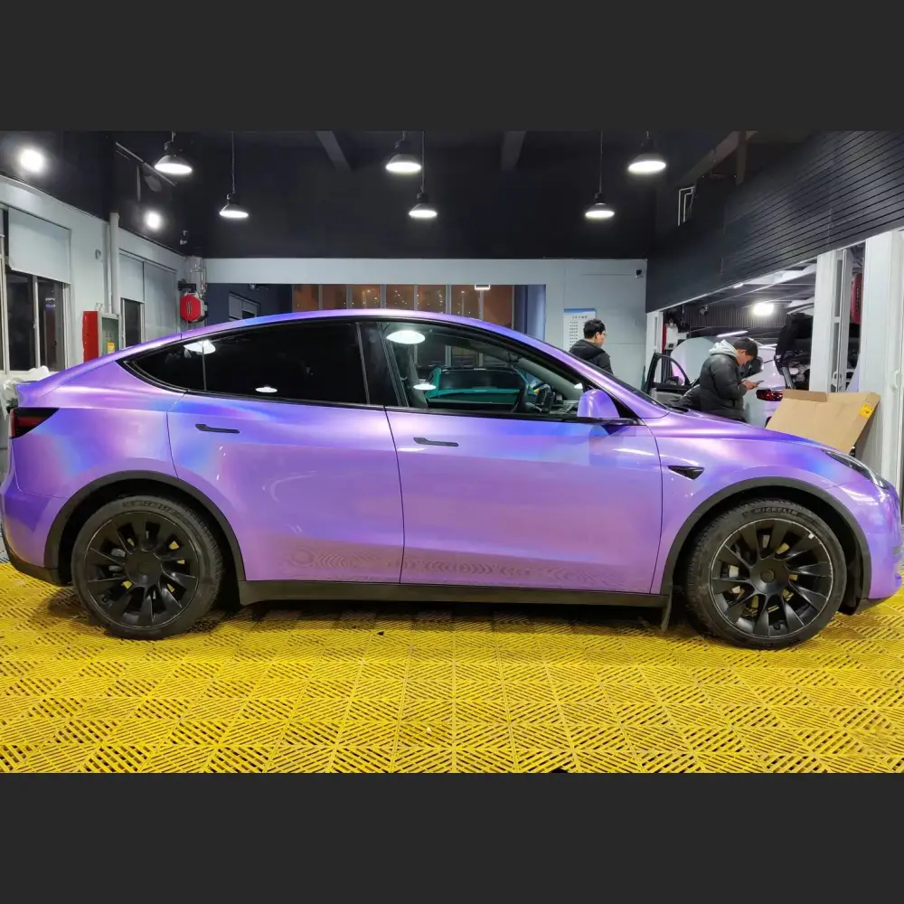Ravoony Plus Glossy Laser Light Purple Car Wrap