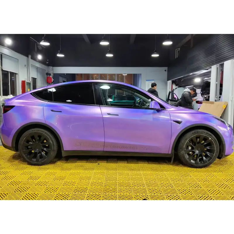 Glossy Laser Light Purple Car Wrap