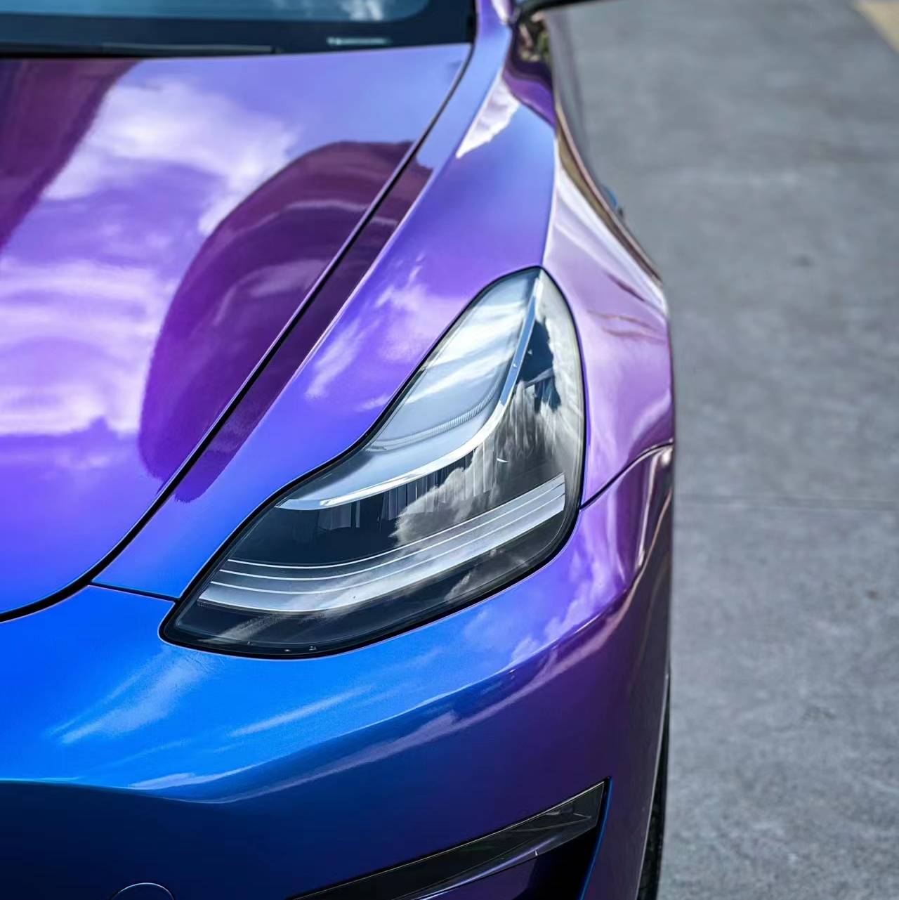 Ravoony Plus Glossy Auroral Blue Purple Car Wrap