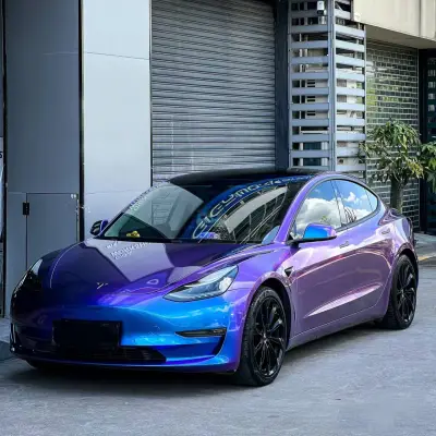 Ravoony Plus Glossy Auroral Blue Purple Car Wrap 02