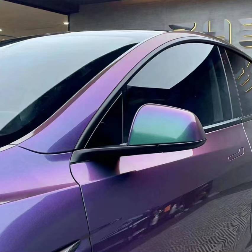 Ravoony Plus PET Glossy Metallic Green Galaxy Car Vinyl Wrap