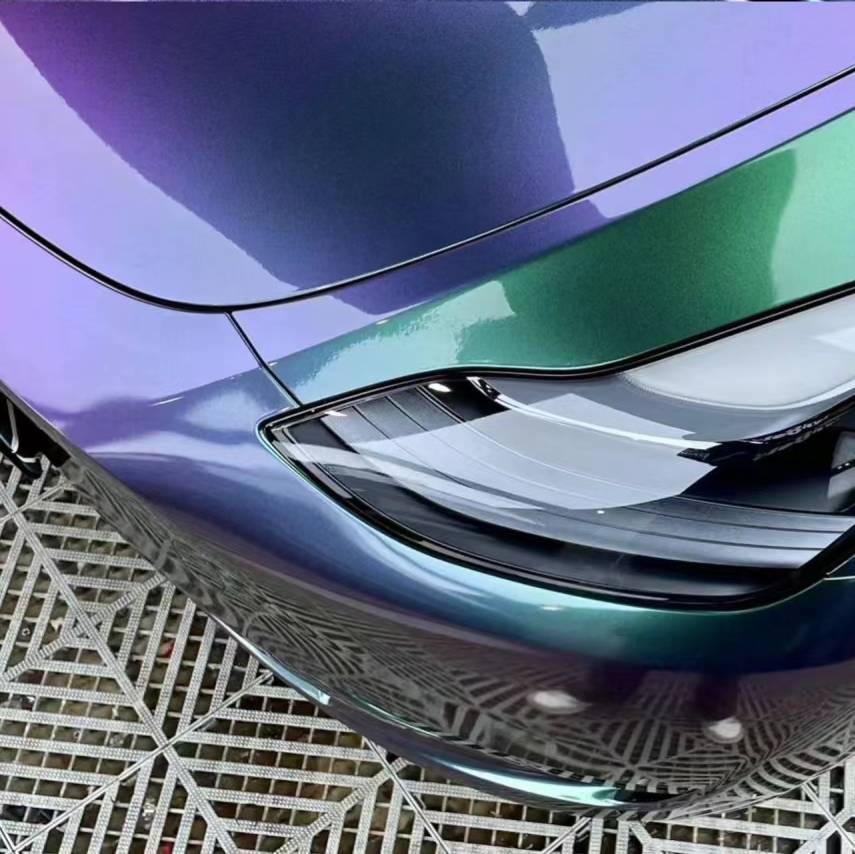 Ravoony Plus PET Glossy Metallic Green Galaxy Car Vinyl Wrap