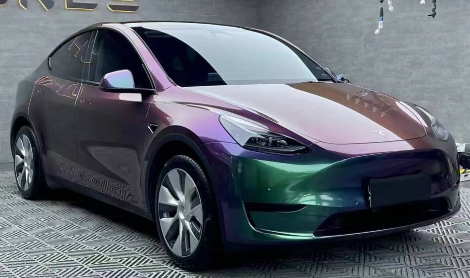 Ravoony Plus PET Glossy Metallic Green Galaxy Car Vinyl Wrap