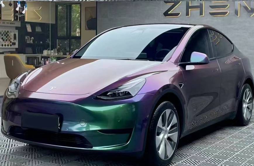 Ravoony Plus PET Glossy Metallic Green Galaxy Car Vinyl Wrap